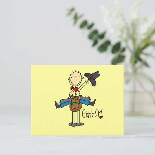 Giddy Up Cowboy Tshirts en giften Briefkaart (Staand voorkant)