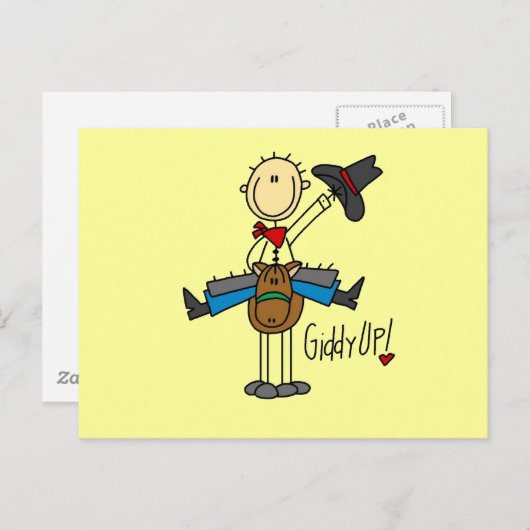 Giddy Up Cowboy Tshirts en giften Briefkaart (Voorkant / Achterkant)