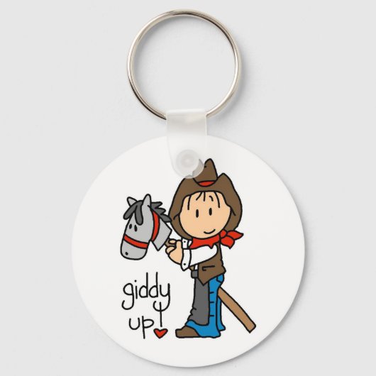 Giddy Up Cowboy Tshirts en Gifts Sleutelhanger (Voorkant)