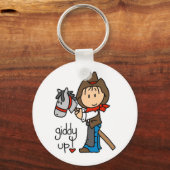 Giddy Up Cowboy Tshirts en Gifts Sleutelhanger (Voorkant)