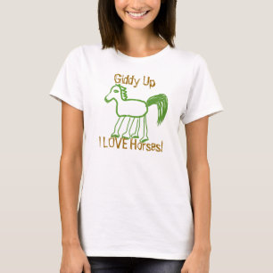 Giddy up grillig Ik hou van paarden T-shirt