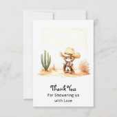 Giddy Up Het is een Wild West Cowboy Baby shower Bedankkaart (Voorkant)
