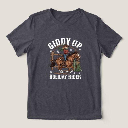 Giddy Up Horse Rider Tri-Blend Shirt (Design voorkant)