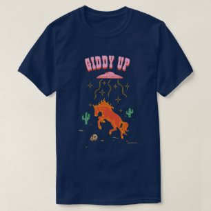Giddy-up Horse UFO Abduction T-shirt