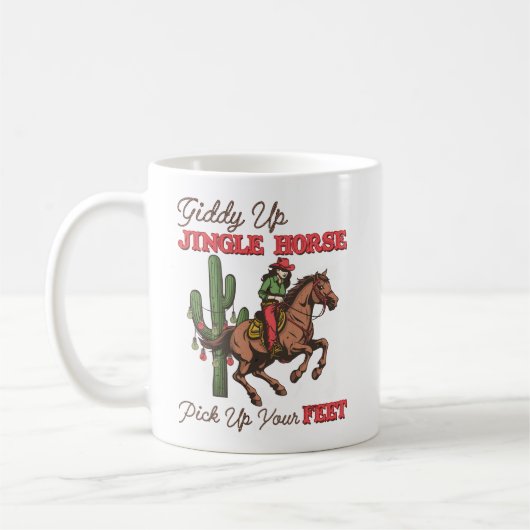 Giddy Up Jingle Horse Pak je voeten, cowboy Koffiemok (Links)