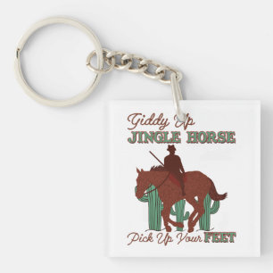 Giddy Up Jingle Horse Pak je voeten, cowboy Sleutelhanger