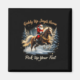 Giddy Up Jingle Horse Pak je voeten op Xmas Santa Magneet