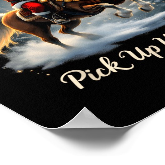 Giddy Up Jingle Horse Pak je voeten op Xmas Santa Poster (Hoek)
