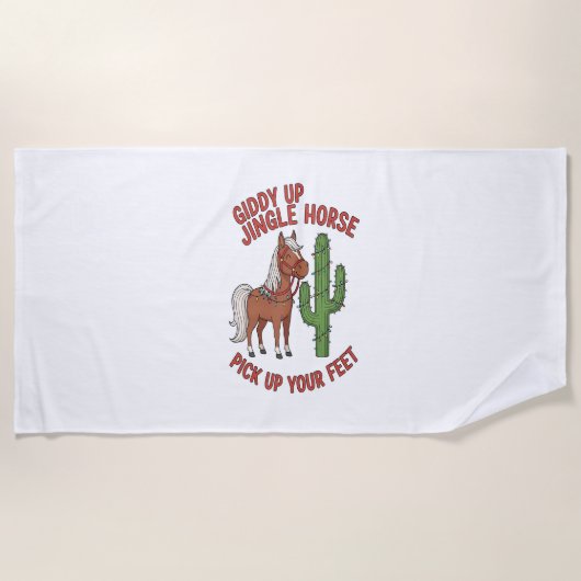 Giddy Up Jingle Horse Pak je voeten Strandlaken (Voorkant)