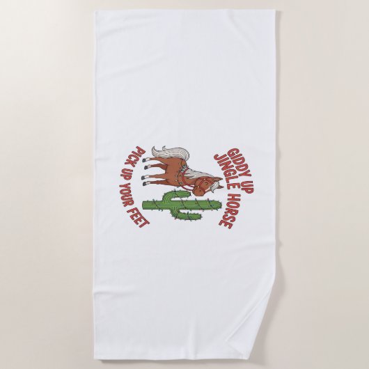 Giddy Up Jingle Horse Pak je voeten Strandlaken (Voorkant)