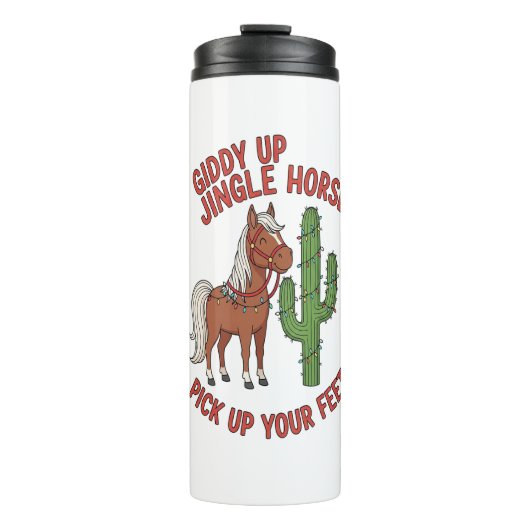 Giddy Up Jingle Horse Pak je voeten Thermosbeker (Voorkant)