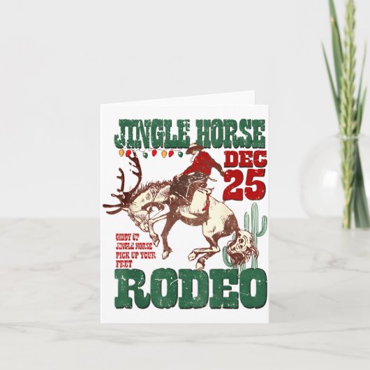 Giddy Up Jingle Horse Santa Cowboy Western Christm Kaart (Voorkant)