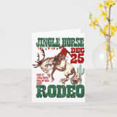 Giddy Up Jingle Horse Santa Cowboy Western Christm Kaart (Gele Bloem)