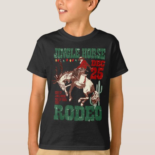 Giddy Up Jingle Horse Santa Cowboy Western Christm T-shirt (Voorkant)