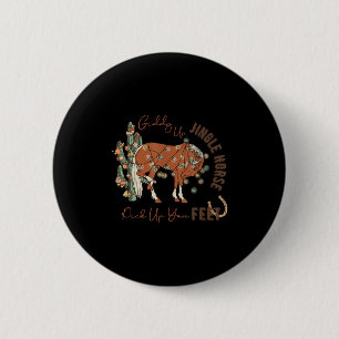 Giddy Up Jingle Paard Ck Omhoog Je Voeten Western Ronde Button 5,7 Cm