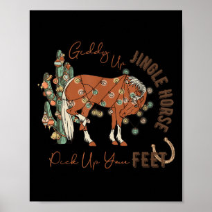 Giddy Up Jingle Paard Ck Uw Voeten Op Western Chri Poster