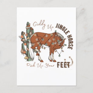 Giddy Up Jingle Paarden Til Je Voeten Kerstmis Aankondigingskaart