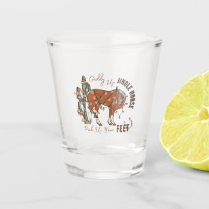 Giddy Up Jingle Paarden Til Je Voeten Op Kerstmis Shot Glas
