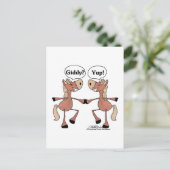 Giddy Up Paarden Briefkaart (Staand voorkant)