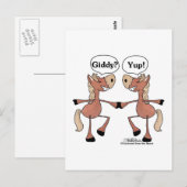 Giddy Up Paarden Briefkaart (Voorkant / Achterkant)
