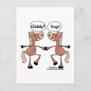 Giddy Up Paarden Briefkaart