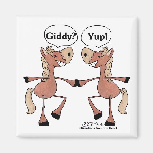 Giddy Up Paarden Magneet (Voorkant)