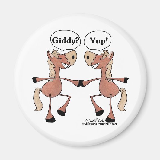 Giddy Up Paarden Magneet (Voorkant)