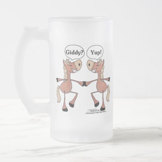 Giddy Up Paarden Matglas Bierpul (Links)