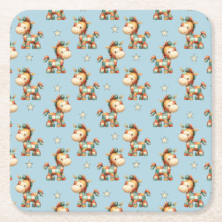 Giddy-Up Patchwork Pony Birthday Kartonnen Onderzetters