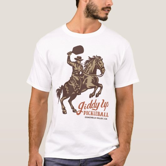 Giddy Up Pickleball - Paddle Voor T-shirt (Voorkant)