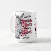 Giddy Up Sparkle Fart Funny Donkey Graphic Koffiemok (Voorkant links)