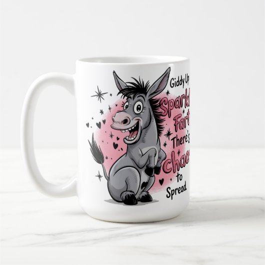 Giddy Up Sparkle Fart Funny Donkey Graphic Koffiemok (Links)