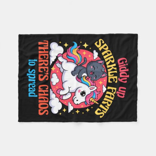 Giddy Up Sparkle Farts There's Chaos To Spread Cut Fleece Deken (Voorkant (Horizontaal))