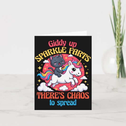 Giddy Up Sparkle Farts There's Chaos To Spread Cut Kaart (Voorkant)