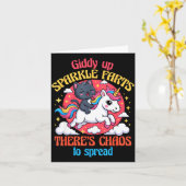 Giddy Up Sparkle Farts There's Chaos To Spread Cut Kaart (Gele Bloem)