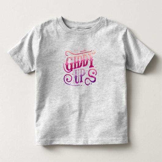 Giddy Up Tekst Kinder Shirts (Voorkant)