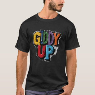 Giddy Up Vintage Western Rodeo Thema Cowgirl Cowbo T-shirt