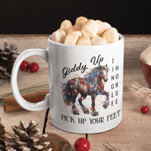 Giddy Up Western Kerstpaard Koffiemok
