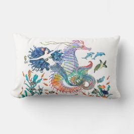 Giddy Yup Mermaid Lumbar Pillow ~ Kat Kussen