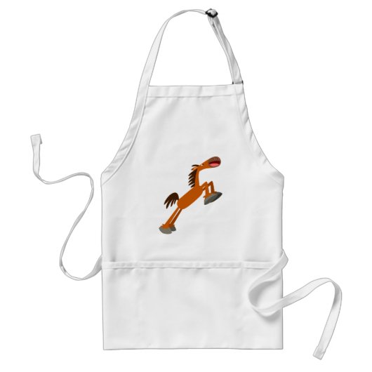 Giddyup, Horsey. Cartoon Horse Apron Standaard Schort (Voorkant)