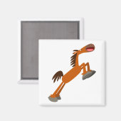 Giddyup, Horsey. Cartoon Horse Magnet (Voorkant / Achterkant)
