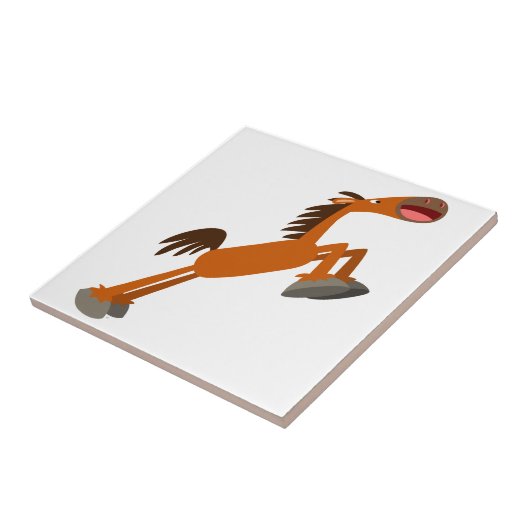 Giddyup, Horsey. Cartoon Horse Tile Tegeltje (Zijkant)