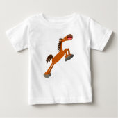 Giddyup, Horsey! Cartoon Paard Baby T-shirt (Voorkant)