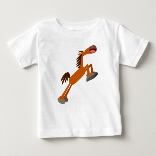 Giddyup, Horsey! Cartoon Paard Baby T-shirt (Voorkant)