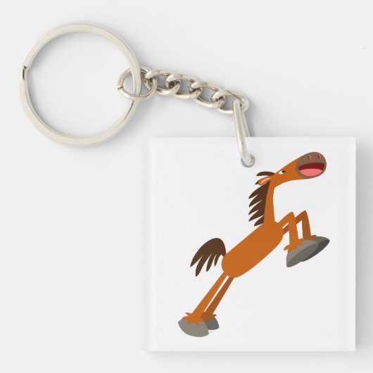Giddyup, Horsey. Cartoon Paarden AcrylSleutelhange Sleutelhanger (Voorkant)
