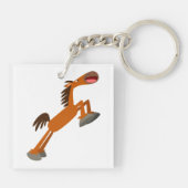Giddyup, Horsey. Cartoon Paarden AcrylSleutelhange Sleutelhanger (Achterkant)