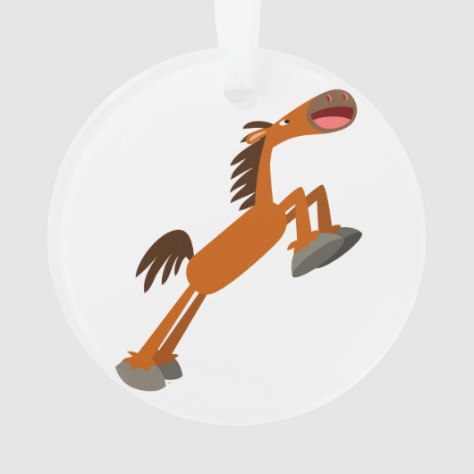 Giddyup, Horsey. Cartoon Paarden Acrylversiering Ornament (achterkant)