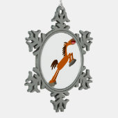 Giddyup, Horsey. Cartoon Paarden Pewter Ornament (Links)