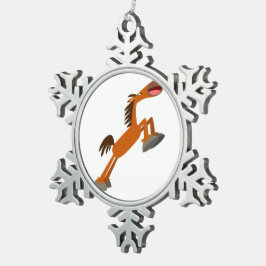 Giddyup, Horsey. Cartoon Paarden Pewter Ornament