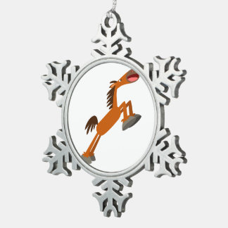 Giddyup, Horsey. Cartoon Paarden Pewter Ornament
